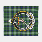 クランブラックダータータンチェックプレイド フリースブランケット (正面(横))