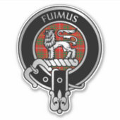 クランブルースプレスト&タータンチェックステッカー シール (正面)