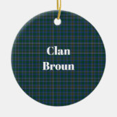 クランブルーンタータンチェック セラミックオーナメント (正面)