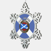 クランブロディタータンチェックノット&フラグ スノーフレークピューターオーナメント (右)