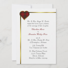 クランブロディプレイドハート結婚式招待状 招待状