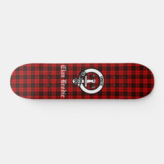 クランブロディークレストバッジとタータンチェック スケートボード (横)