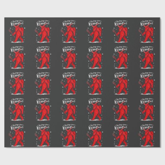 クランプスからの挨拶クリスマスクリスマス ラッピングペーパー (フラット)