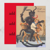 クランプスがホビーホースに乗る少年 (正面/裏面)