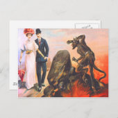 クランプスが大人カップルを追いかける ポストカード (正面/裏面)