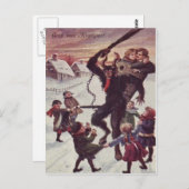 クランプスが子どもたちを罰する雪 ポストカード (正面/裏面)