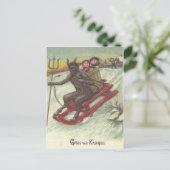 クランプスが子供たちをスレイで誘拐 ポストカード (スタンド正面)