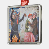 クランプスが悪い大人を罰する メタルオーナメント (左)