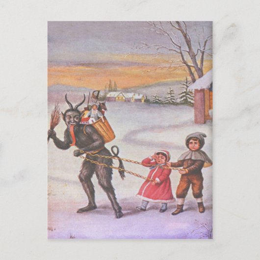 クランプスが盗む玩具と子供 ポストカード (正面)