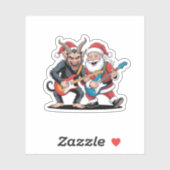 クランプスとサンタ遊のエレキギタークリスマス シール (シート)