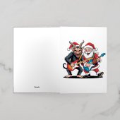 クランプスとサンタ遊のエレキギタークリスマス 箔シーズンカード (外側レイダウン)