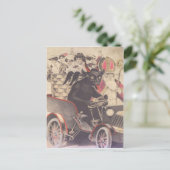 クランプスと司祭が子どもたちと一緒に運転 ポストカード (スタンド正面)