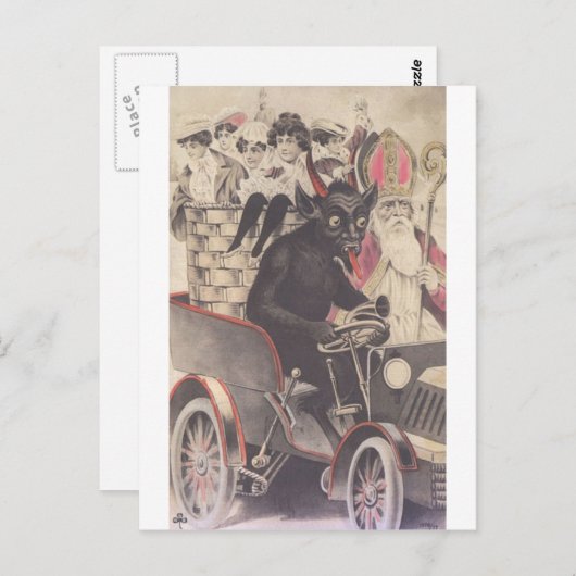 クランプスと彼のバイク ポストカード (正面/裏面)