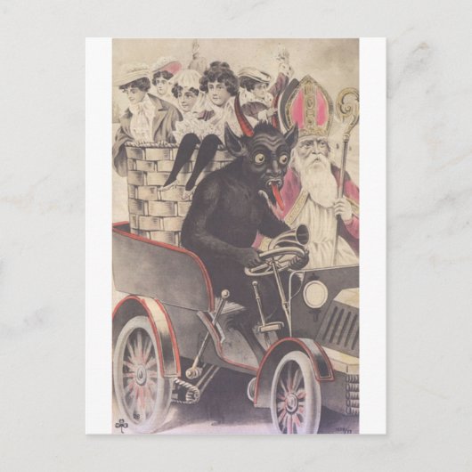 クランプスと彼のバイク ポストカード (正面)