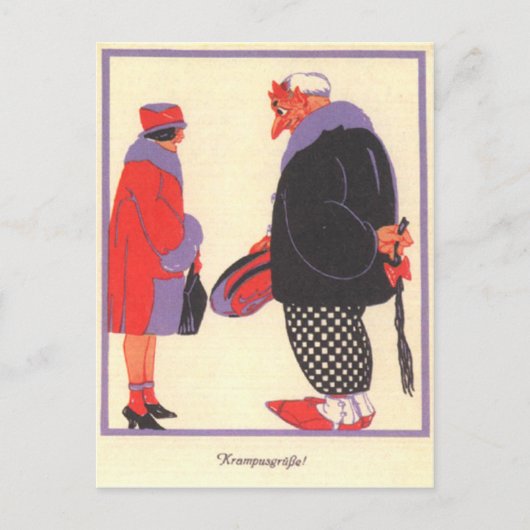 クランプスと日付 ポストカード (正面)