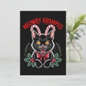 クランプスのクリスマス 黒猫 キャンディケーン クリスマス 招待状 (スタンド正面)