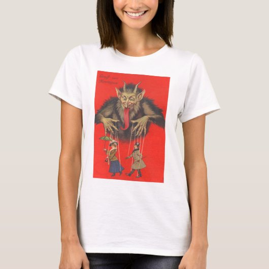 クランプスのパペット操作をする大人 Tシャツ (正面)