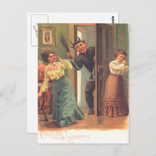 クランプスの罰する女性 ポストカード (正面/裏面)