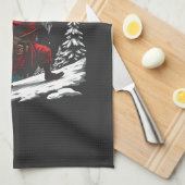 クランプスは町来クランプスのクリスマスに行く キッチンタオル (四つ折り)