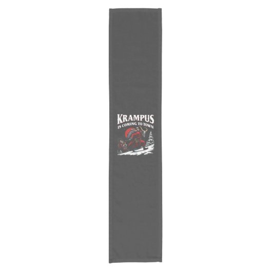 クランプスは町来クランプスのクリスマスに行く ショートテーブルランナー (正面)