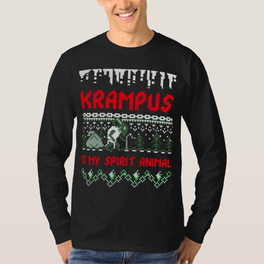 クランプスは私の霊動物の醜いクリスマスセーターだ Tシャツ (正面)