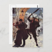 クランプスキスをするカップルが誘拐を罰 ポストカード (正面/裏面)