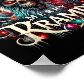 クランプスメリークリスマスのクランプスは町来へ行く所にある ポスター (角)