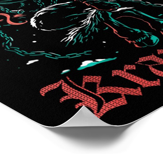 クランプスメリークリスマスクリスマスホラー醜い悪いパジ ポスター (角)