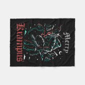 クランプスメリークリスマスクリスマスホラー醜い悪いパハ フリースブランケット (正面(横))