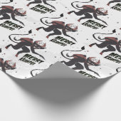 クランプスメリータイポグラフィクリスマスホリデー ラッピングペーパー (角)