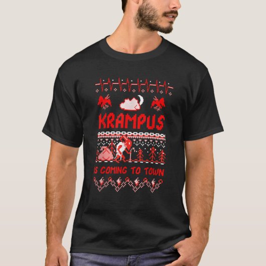 クランプス来は街の醜いセーターTシャツだ Tシャツ (正面)