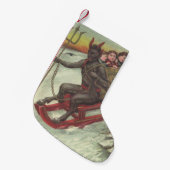 クランプス誘拐の子そりトリデント スモールクリスマスストッキング (正面 (吊り時))