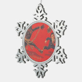 クランプス追いかける少年 スノーフレークピューターオーナメント (右)