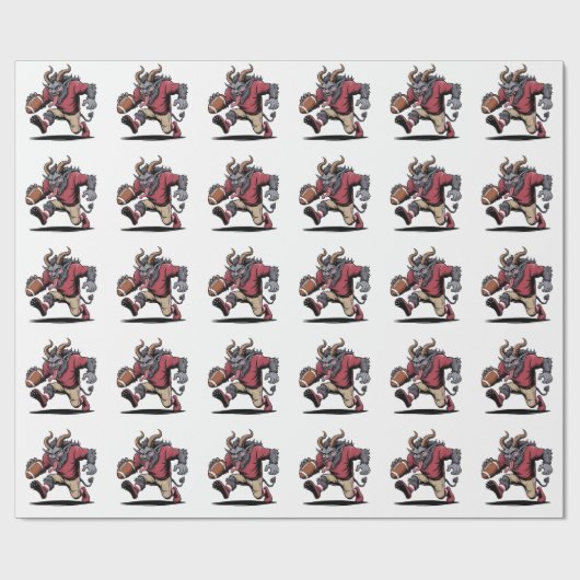 クランプス遊のサッカークリスマスフィットネスクリスマス ラッピングペーパー (フラット)