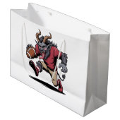 クランプス遊のサッカークリスマスフィットネスクリスマス ラージペーパーバッグ (正面アングル)