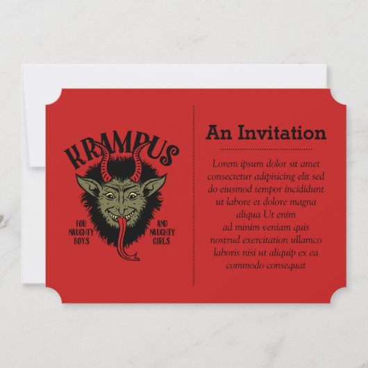 クランプス顔いけな招待状 招待状 (正面)