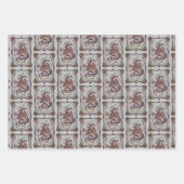 クランプス3スタイルクリスマスホリデイ ラッピングペーパーシート (正面2)