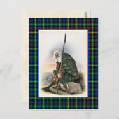 クランプファルカーソンヴィンテージイラストレーションタータンチェックフレーム ポストカード (正面/裏面)