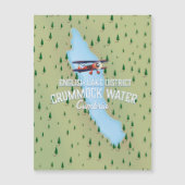 クランプモック水、湖地区地図の旅行ポスター (正面)