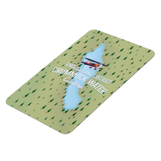 クランプモック水、湖地区地図の旅行ポスター マグネット (左側)