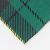 クランヘンダーソンプレイドグリーンブラックタータンチェックチェック フリースブランケット (角)