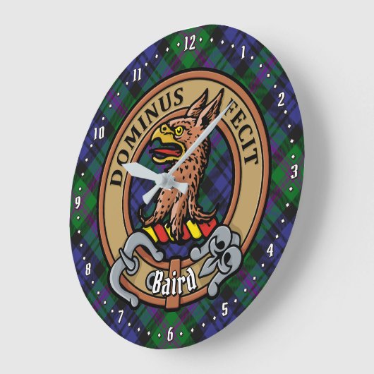 クランベアードクレストオーバータータンチェック ラージ壁時計 (傾斜)