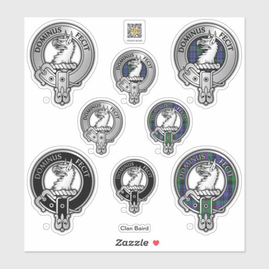 クランベアードクレスト&タータンチェックステッカー シール (シート)