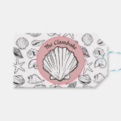 クランベイピンクシャンパンサークルシーシェルパーティー ギフトタグ (正面(横))