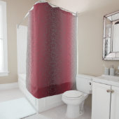 クランベリグラデーションー赤灰色スクロールティール(緑がかった色)緑 シャワーカーテン (インサイチュ)