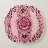 クランベリーさくらんぼレースAIアート ラウンドクッション (正面)