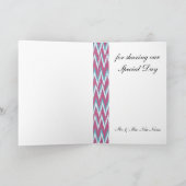 クランベリーとターコイズのiKatジグザグパターン サンキューカード (内部)