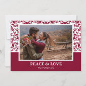 クランベリーとホワイトダマスククリスマスフォト シーズンカード (正面)