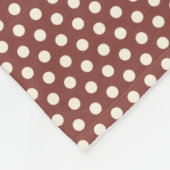 クランベリーとホワイト水玉模様 フリースブランケット (角)