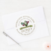 クランベリーとボグクランベリーのハニーラベル ラウンドシール (封筒)